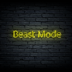 Led neono iškaba „Beast Mode”