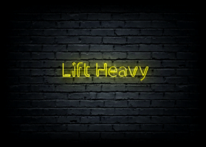 Led neono iškaba „Lift Heavy”