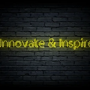 Led neono iškaba „Innovate & Inspire”