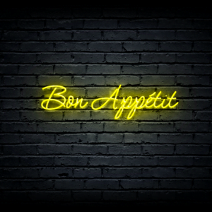 Led neono iškaba „Bon Appétit”